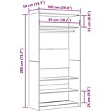 vidaXL Ormar Artisan hrast 100x50x200 cm konstruirano drvo | shoptok.hr