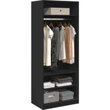 vidaXL Garderobna omara črna 80x50x200 cm inženirski les | Shoptok.si
