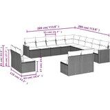 13-dijelni set vrtnih sofa s jastucima poliratan crni | shoptok.hr