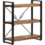  Regal za knjige s 3 razine 77x30x80cm obnovljeno drvo i željezo | shoptok.hr