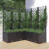  Vrtna sadilica s rešetkom crna 120 x 120 x 136 cm PP | shoptok.hr