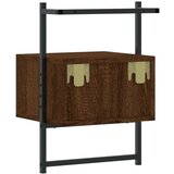 vidaXL Stenska nočna omarica rjavi hrast 35x30x51 cm inženirski les | Shoptok.si