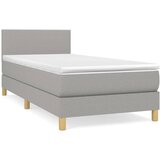 Maison Chic Box spring postelja - Vzmetna postelja z vzmetnico svetlo siva 90x200 cm blago SL12842, (21907929) Cene