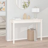 Maison Chic konzolna miza - miza ob steni bela 110x40x75 cm trdna borovina, (21786421) | Shoptok.si