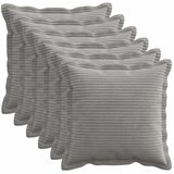  Presvlaka za jastuk 6 kom. HOUTEN Svjetlosiva 30 x 30 cm Kord - Svjetlosiva 30 x 30 cm 6 Slike