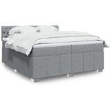 vidaXL Box spring postelja z vzmetnico svetlo siva 200x200 cm blago | Shoptok.si