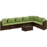 vidaXL 8-dijelni set vrtnih sofa s jastucima smeđi od poliratana | shoptok.hr