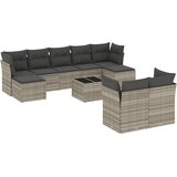 Maison Chic Seti vrtnega pohištva - Vrtna garnitura - Vrtni pohištvo set 10-delna z blazinami sv. siv poli ratan, (21819069) | Shoptok.si