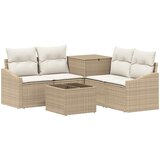  Set sofe 6 kom. Bež i krem bijela Poli Rattan i čelik | shoptok.hr