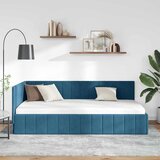  Kutni okvir kreveta s uzglavljem Plava 90 cm x 200 cm Baršun | shoptok.hr