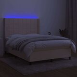  Box spring s madracem LED krem 140x200 cm od tkanine | shoptok.hr