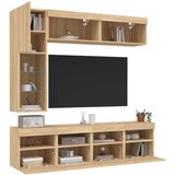  7-dijelni set zidnih TV ormarića LED boja hrasta sonome | shoptok.hr