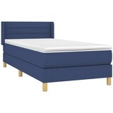  Krevet s oprugama i madracem plavi 90 x 200 cm od tkanine | shoptok.hr