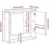  Kupaonski ormar s ogledalom Crni hrast 65 x 20 x 60 cm | shoptok.hr