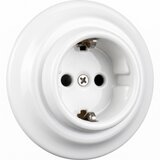  Elhard - Keramička retro kućna utičnica sa okvirom SCHUKO 230V bela Slike