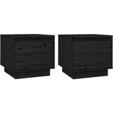  Noćni ormarići 2 kom crni 35 x 34 x 32 cm od masivne borovine | shoptok.hr