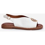 Boto Flat Elegant Sandals With Decoration White Iseliria | ePonuda.com