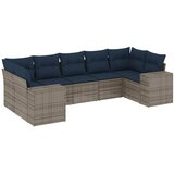 vidaXL 7-delni vrtni komplet sedežnih garnitur z blazinami siv poli ratan, (5000294289) | Shoptok.si