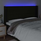 Uzglavlje crno 163 x 16 x 118/128 cm od tkanine | shoptok.hr