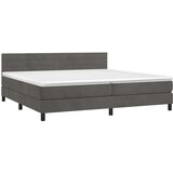  box spring s madracem LED tamnosivi 200x200 cm baršun | shoptok.hr