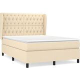  The Living Store Box spring postelja z vzmetnico krem 140x190 cm blago - Box Spring Postelja, (21449789) | Shoptok.si
