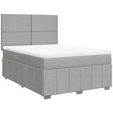 vidaXL Box spring postelja z vzmetnico svetlo siva 160x200 cm žamet, (21307720) | Shoptok.si