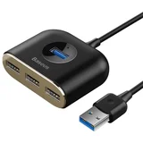adapter HUB Square USB 3.0 to 4x USB black