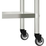 vidaXL Kuhinjska delovna miza s polico 110x30x150 cm nerjaveče jeklo | Shoptok.si
