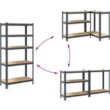 vidaXL Regal s policami 5-nadstropni 2 kosa antracit jeklo in inž. les | Shoptok.si