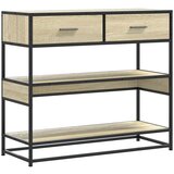 Maison Chic Konzolna mizica - miza ob steni sonoma hrast 90x35x80 cm inženirski les, (21785771) Cene