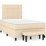  Box spring postelja z vzmetnico krem 120x200 cm blago, (20895499) | Shoptok.si