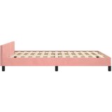  Okvir za krevet s uzglavljem ružičasti 140x200 cm baršunasti | shoptok.hr