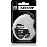 WOOM Carbon+ Dental Floss konac za zube s voskom crna 30 m Cijene