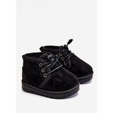 Boto Children's Lace-up Snow Boots Insulated With Fur Black Hunter | Shoptok.si