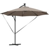 vidaXL Kantaliv dežnik z bananom Taupe 294 x 294 x 248 cm | Shoptok.si