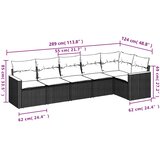  6-dijelni set vrtnih sofa s jastucima crni od poliratana | shoptok.hr
