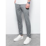 Ombre Men's pants with elastic waistband - dark grey Cene
