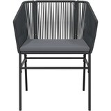  Vrtna garnitura - 6-dijelni vrtni blagovaonski set s jastucima crno Crna 200 x 100 x 74 cm 6 | shoptok.hr