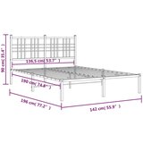 Metalni okvir za krevet s uzglavljem crni 135x190 cm | shoptok.hr