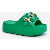 Boto Women's Foam Slides With Decorations On Thick Sole Green Bremavia | shoptok.hr