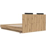 Okvir kreveta s uzglavljem Umjetnički hrast 120 x 200 cm | shoptok.hr