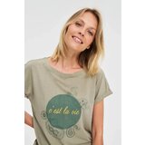 Marisse Cotton Blouse With Olive Print | Shoptok.si