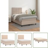 The Living Store Box spring postelja z vzmetnico kapučino 120x200cm umetno usnje - Box Spring Postelja, (21737198) | Shoptok.si