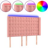  LED posteljno vzglavje roza 147x16x118/128 cm žamet, (20932729) | Shoptok.si