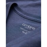 Ombre Men's BASIC classic cotton T-shirt with a serape neckline - blue melange | Shoptok.si