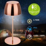 BRILONER LED prigušiva punjiva dodirna spoljna stona lampa MINI LED/2,5W/5V IP44 1800 mAh bakarna | Eponuda.com