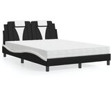  The Living Store Postelja z vzmetnico črna in bela 140x190 cm umetno usnje - Postelja, (21497425) | Shoptok.si