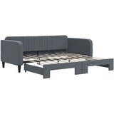  Dnevni krevet s pomoćnim ležajem bez madraca tamno siva 90x190 cm | shoptok.hr