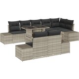  Set vrtne sofe Set od 9 Bež Crna Poli ratan Staklo Poliester | shoptok.hr