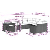  10-dijelni set vrtnih sofa poliratan s jastucima svijetlosivi | shoptok.hr